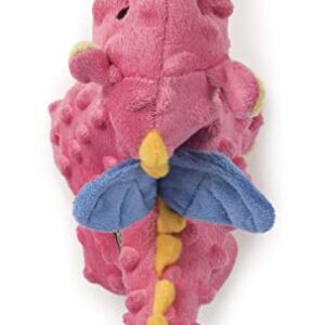 goDog Bubble Plush Dragons Squeaky Dog Toy, Chew Guard Technology - Coral, Small