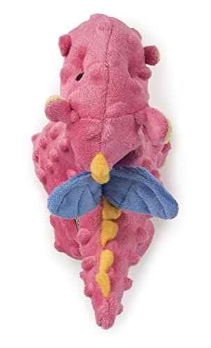 goDog Bubble Plush Dragons Squeaky Dog Toy, Chew Guard Technology - Coral, Small