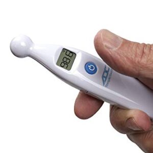 ADC Temple Touch Digital LCD Fever Thermometer, Non Invasive and Quick Read, Suitable for Babies, Newborns, Kids, and Adults, Adtemp 427, White