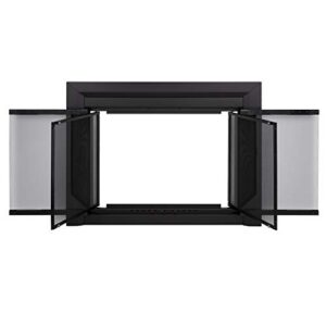 Pleasant Hearth Carlisle Fireplace Glass Door, Medium (CL-3001), Black