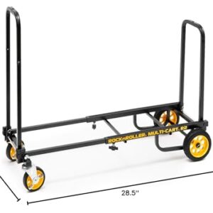 Rock-N-Roller R2RT (Micro) 8-in-1 Folding Multi-Cart/Hand Truck/Dolly/Platform Cart/26" to 39" Telescoping Frame/350 lbs. Load Capacity, Black