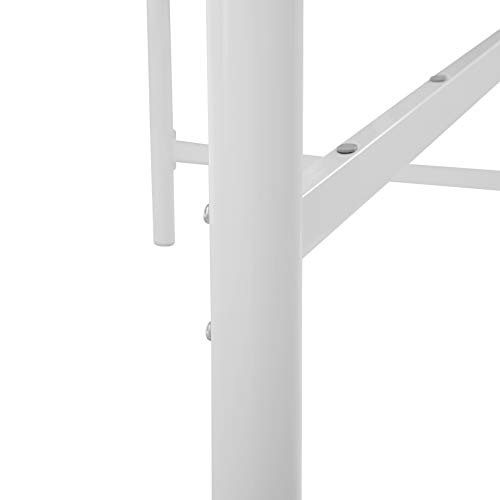 Walker Edison Timothee Urban Industrial Metal Twin over Loft Bunk Bed, Twin Size, White