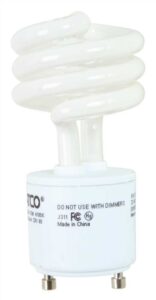 satco s8208 13 watt (60 watt) 880 lumens mini spiral cfl bright white 4100k gu24 base light bulb