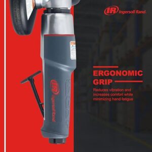 Ingersoll Rand 3445MAX Air Angle Grinder/Cutoff Tool, 4.5" Wheel, 12,000 rpm, 0.88 hp, 5/8"-11 Thread, Rear Exhaust