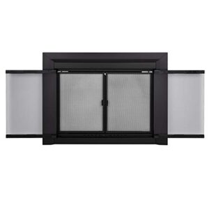 Pleasant Hearth Carlisle Fireplace Glass Door, Medium (CL-3001), Black