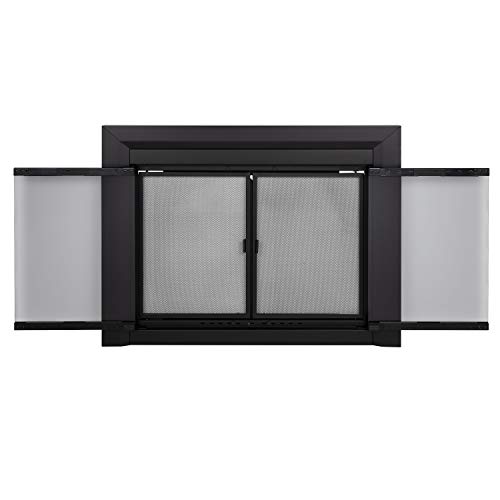 Pleasant Hearth Carlisle Fireplace Glass Door, Medium (CL-3001), Black