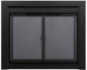 pleasant hearth carlisle fireplace glass door, medium (cl-3001), black