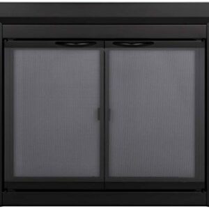 Pleasant Hearth Carlisle Fireplace Glass Door, Medium (CL-3001), Black