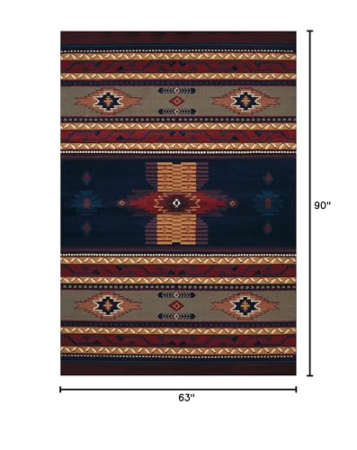 United Weavers of America Manhattan Collection Indoor Rug, 5'3" x 7'6", Navy