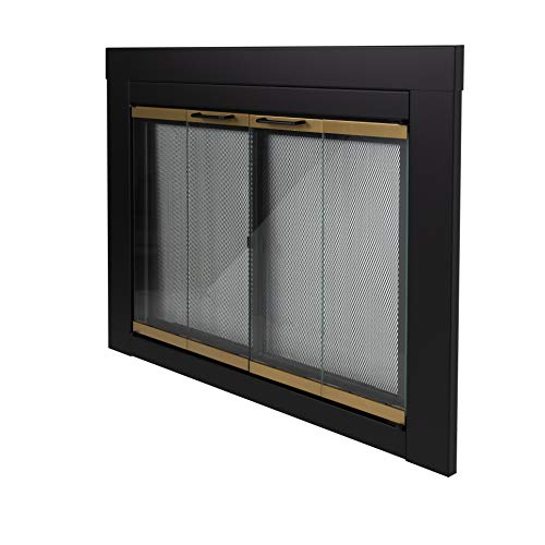 Pleasant Hearth AR-1022 Arrington Fireplace Glass Door, Black, Large