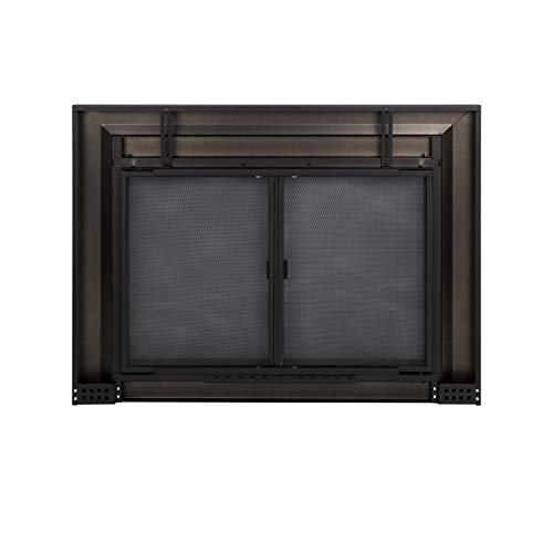 Pleasant Hearth Carlisle Fireplace Glass Door, Medium (CL-3001), Black