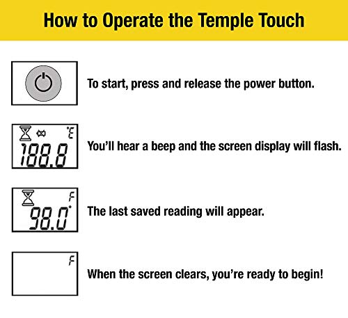 ADC Temple Touch Digital LCD Fever Thermometer, Non Invasive and Quick Read, Suitable for Babies, Newborns, Kids, and Adults, Adtemp 427, White