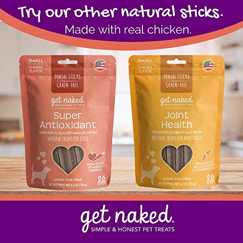 Get Naked Digestive Health Dental Chew Sticks For Dogs, Small/6.2-Ounce, 18 Sticks/Pack