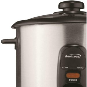 Brentwood Rice Cooker, 5-Cup, Stainless Steel