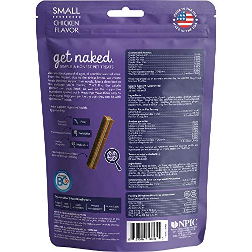 Get Naked Digestive Health Dental Chew Sticks For Dogs, Small/6.2-Ounce, 18 Sticks/Pack