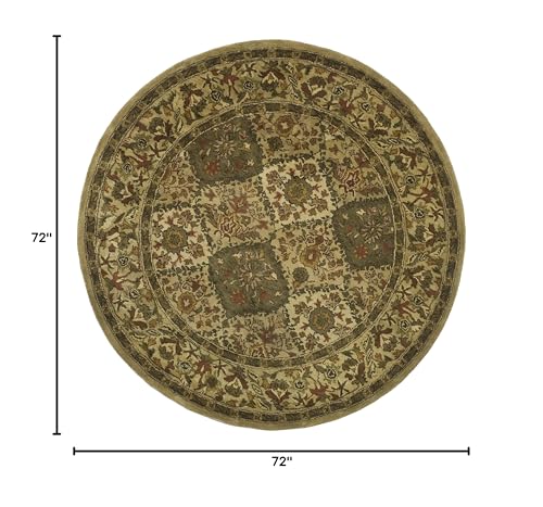 SAFAVIEH Antiquity Collection 6' Round Beige AT57D Handmade Traditional Oriental Premium Wool Area Rug