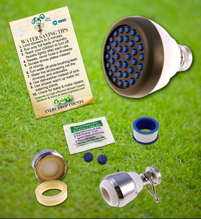 Super Saver Special Low Flow Shower Head | Kitchen & Bathroom Aerators & Toilet Leak Detecting Dye Tablet Low Flow Kit