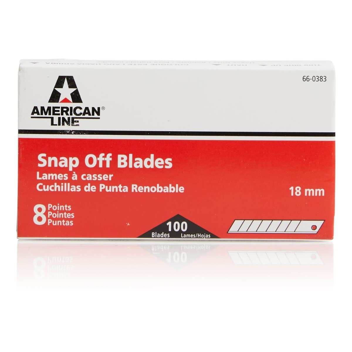 American Line 8-Point 18mm Snap-Off Knife Blades - 100-Pack - High Carbon Steel Blades for Optimized Sharpness and Durability - 66-0383