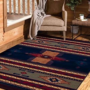 United Weavers of America Manhattan Collection Indoor Rug, 5'3" x 7'6", Navy