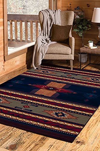 United Weavers of America Manhattan Collection Indoor Rug, 5'3" x 7'6", Navy