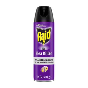 raid flea killer, kills fleas, crickets, roaches, silverfish and ticks, use in your home or on your dog (1 pound (pack of 6))