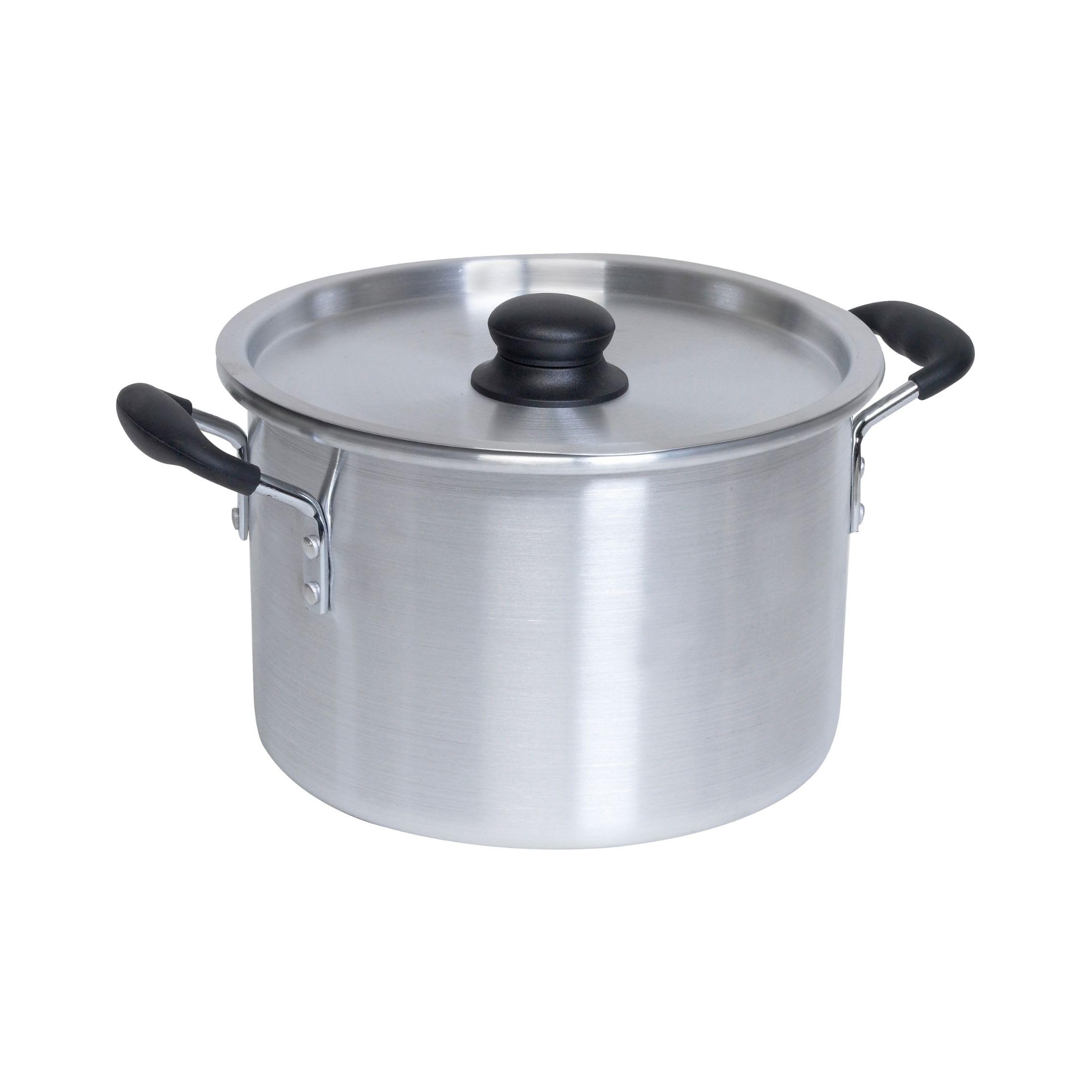 IMUSA USA, Silver IMU-60008 Aluminum Stock Pot with Lid 8 Quart