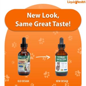 LIQUIDHEALTH 2.3 Oz Liquid Cat Glucosamine Joint Purr-Fection - Hip and Joint Support, Chondroitin Feline Droppers - Senior Older Cats, Kittens