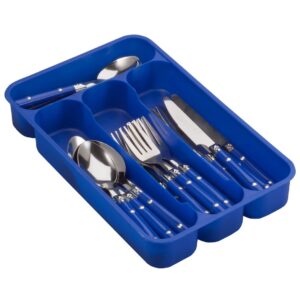 gibson home flatware, 24 piece set, blue