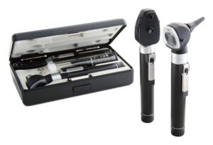 adc otoscope/ophthalmoscope diagnostic set, pocket size, xenon lamp, 2.5v, hard case, diagnostix 5110n, black