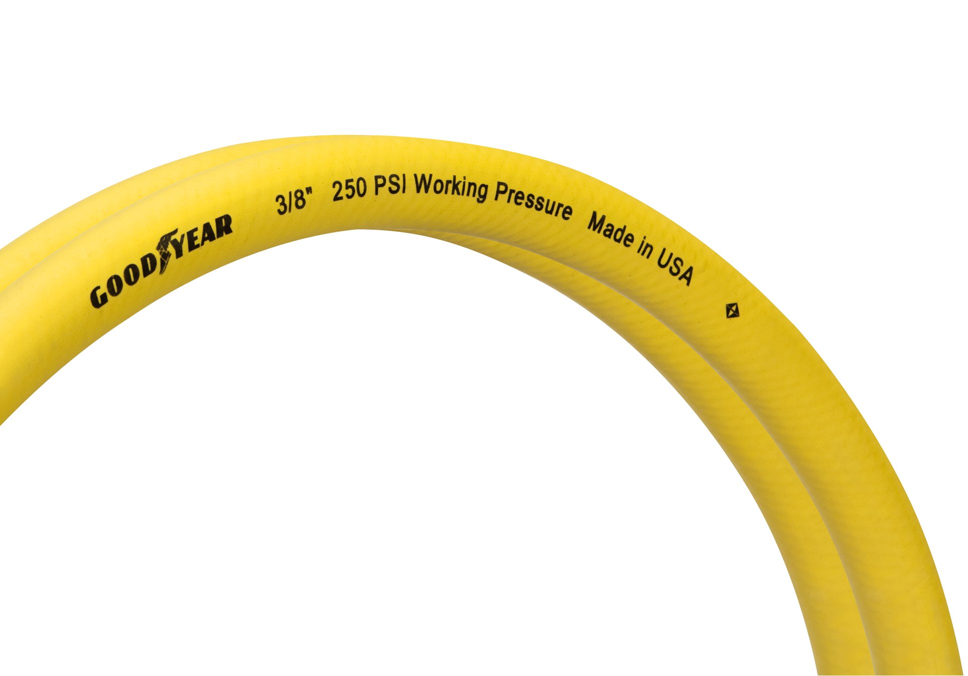 Goodyear 3' x 3/8" Rubber Whip Hose Yellow 250 Psi