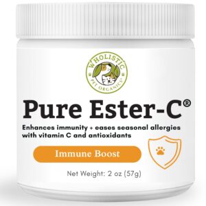 wholistic pet organics pure ester-c powder for dogs & cats - 2 oz - vitamin c supplement for immune support, skin & coat health, & allergy relief - dog vitamin powder for itchy skin & homemade food