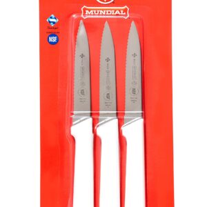 Mundial SCW0547-4E - 4 in Serrated Paring Knife, Set of 3 with White Handle