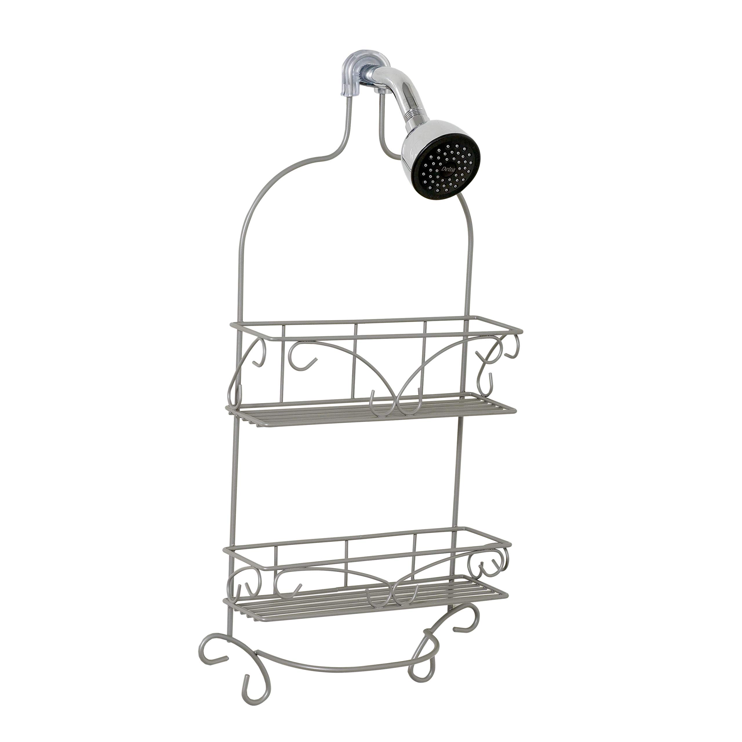 Zenna Home, Satin Nickel Shower Caddy, 2 Shelves