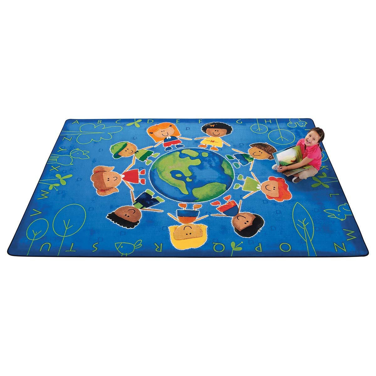 Carpets for Kids 4413 Give The Planet a Hug Rug 3ft 10in x 5ft 5in Rectangle