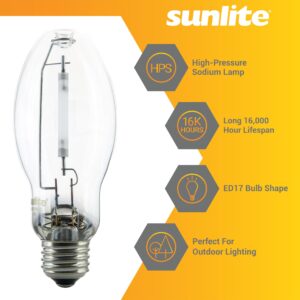 Sunlite 03600-SU LU35/MED High Pressure Sodium Light Bulb, 35 Watts, ED17/MED, Medium Base (E26), ANSI Code S76, 2250 Lumen, 16000 Life Hours, Clear, 2100K