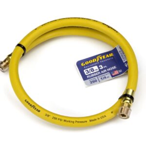 Goodyear 3' x 3/8" Rubber Whip Hose Yellow 250 Psi