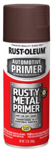 rust-oleum 249330 automotive rusty metal primer spray paint, 12 oz., brown