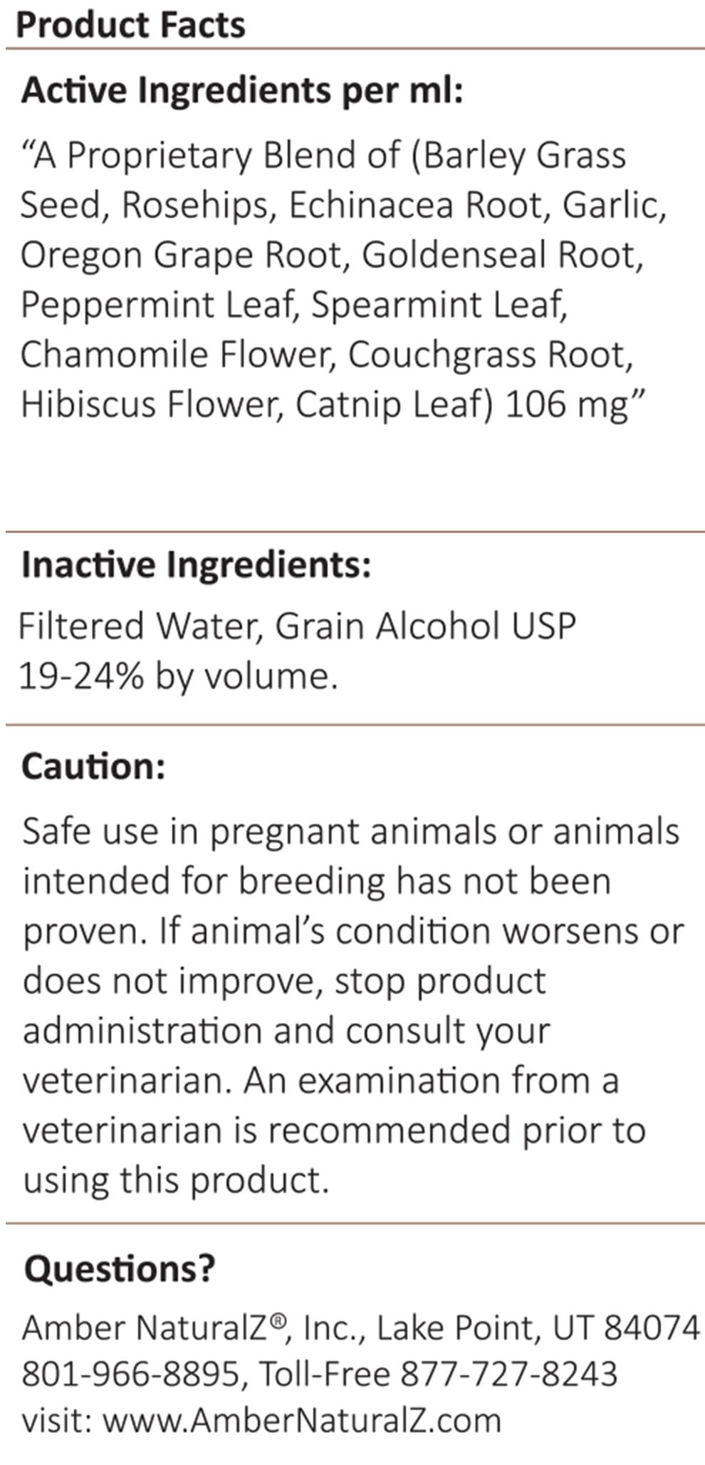 AMBER NATURALZ Kitty-DT Digestive Rescue Herbal Supplement for Cats | Feline Herbal Supplement for Occasional Upset and Digestive Support | 1 Fluid Ounce Glass Bottle | Manufactured in The USA