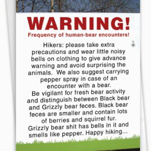 NobleWorks 0411 Grizzly Bear Pepper Spray Mean Birthday Card with Envelope