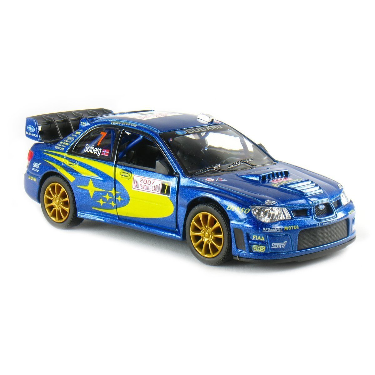 KiNSMART 2007 Subaru Impreza WRC Racing Edition 5 Inch 1:36 Scale Die Cast Metal Model Toy Race Car