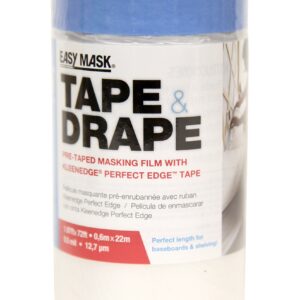 Trimaco 949460 Easy Mask Tape & Drape Pre-Tape Masking Film with 14 day Blue PerfectEdge Tape, 0.6m x 22m