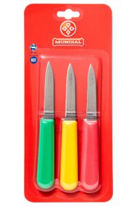 mundial scryg5601-3 3-1/4-inch paring knife collection, set of 3, assorted