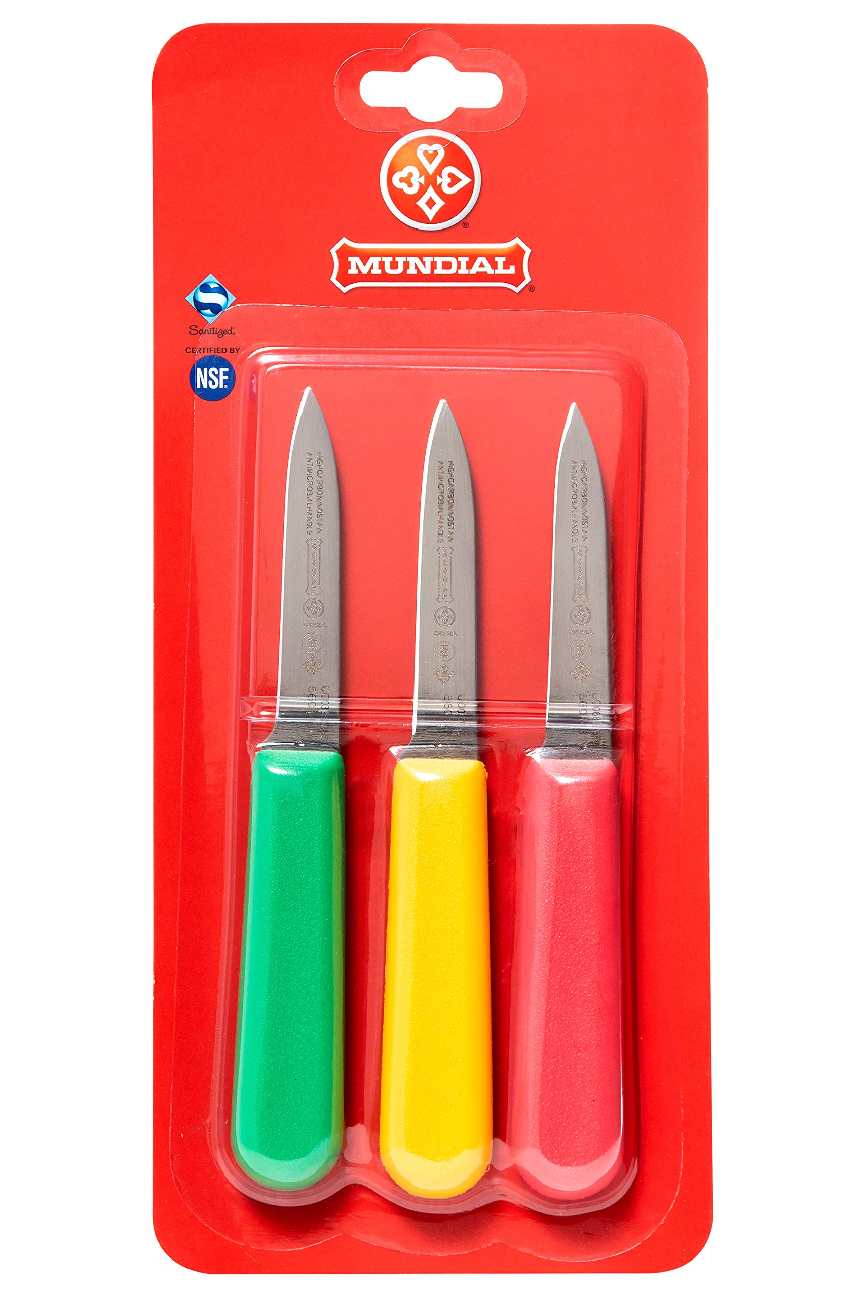 Mundial SCRYG5601-3 3-1/4-Inch Paring Knife Collection, Set of 3, Assorted