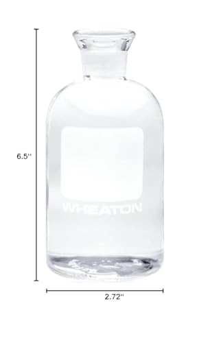 Wheaton 227497-03 BOD Bottle, 300mL, Robotic Stopper, Numbered 49-72, 69mm Diameter x 165mm Height (Case Of 24)