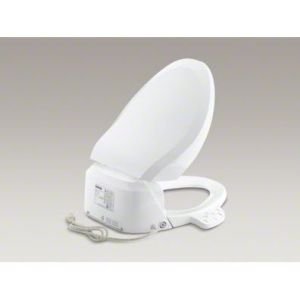 Kohler K-4737-96 C3 125 Elongated Warm Water Bidet Toilet Seat, Biscuit with Quiet-Close Lid and Seat, Automatic Deodorization, Adjustable Water Temperature, Nightlight, Heated Seat, Warm Air Dryer