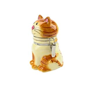 Boston Warehouse Hand Painted HInged Jar, Storage Container, Sitting Pretty Cat