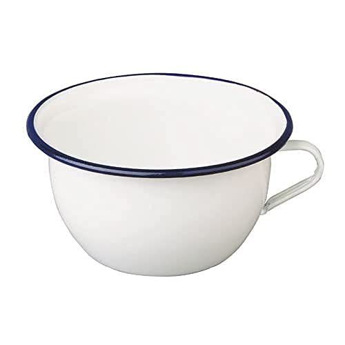 ibili Chamber pot Blanca 2,7 l of Enamelled Steel, White/Blue, Ceramic, 22 x 22 x 11 cm