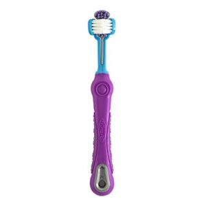 ezdog three sided toothbrush for dogs | dental care for dogs for fresh breath | dog toothbrush for small dogs and small breeds teeth cleaning dog oral care