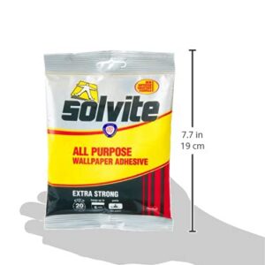 Solvite All-Purpose Wallpaper Adhesive, Reliable Adhesive for Wallpaper, All-Purpose Adhesive with Long-Lasting Results, Wallpaper Paste Hangs up to 5 Rolls (1x92 g Sachet)