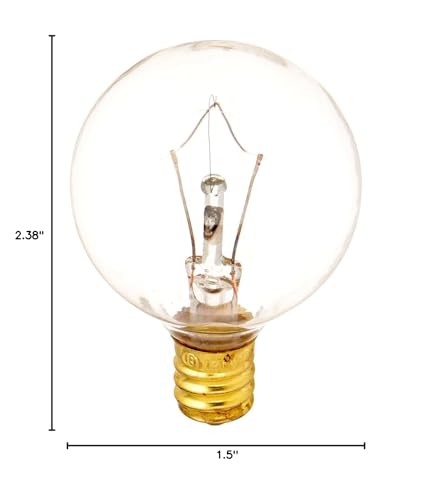 Bulbrite Incandescent G12 Candelabra Screw Base (E12) Light Bulb, 25 Watt, Clear